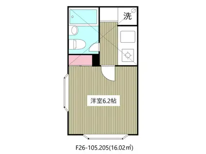 ローズアパ-トF26番館(1K/1階)の間取り写真