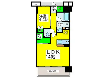 イニシアブランなんば(1LDK/10階)の間取り写真