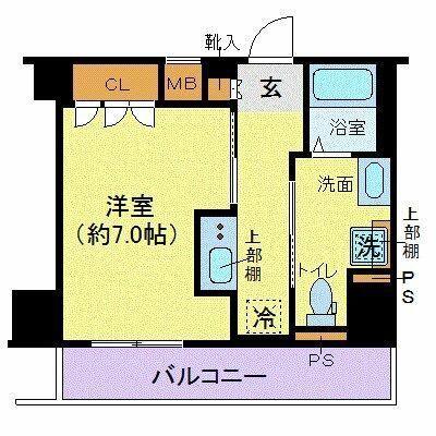 ジェノヴィア東日本橋駅前グリーンヴェール(1K/3階)の間取り写真