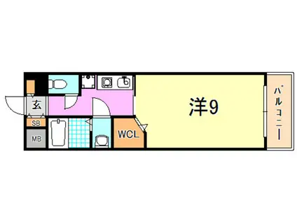 グレンパーク兵庫駅前(1K/8階)の間取り写真