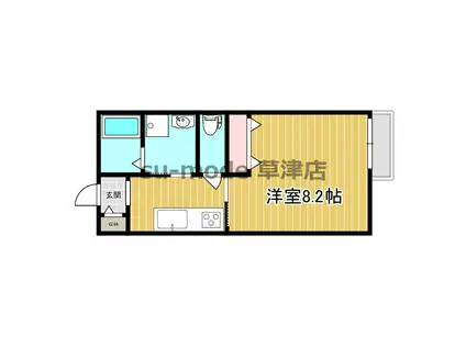 フォアール市子殿(1K/1階)の間取り写真