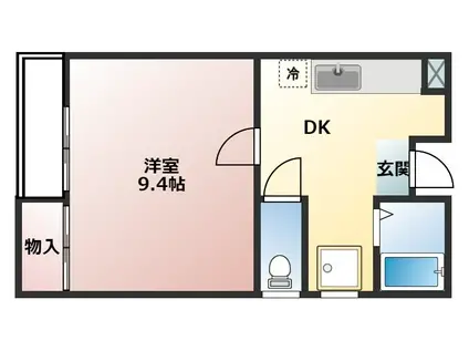 富山地鉄本線 電鉄石田駅 徒歩33分 2階建 築24年(1K/2階)の間取り写真