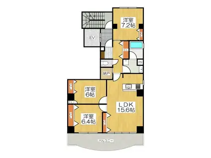 ル・クレヨンルージュ(3LDK/8階)の間取り写真