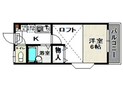 シャトープルミエール(1K/1階)の間取り写真