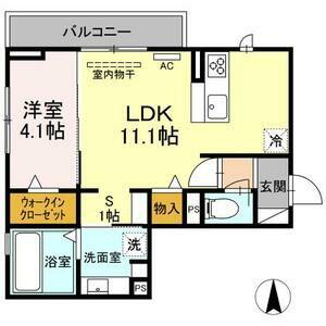 クオレアス乗江(1LDK/2階)の間取り写真
