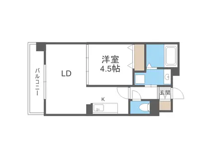 JP NOIE 円山表参道(1LDK/4階)の間取り写真