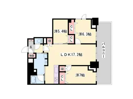 ツナマヨレジデンス(3LDK/7階)の間取り写真