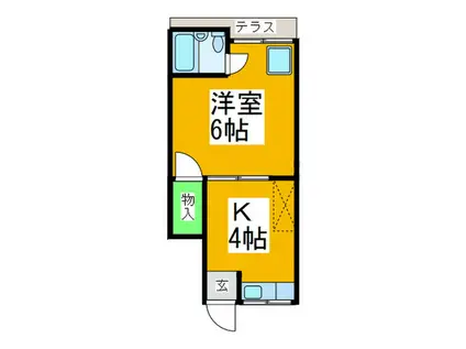 ベルウッド戎(1K/1階)の間取り写真