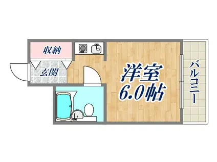 カーサフェリス2(ワンルーム/3階)の間取り写真