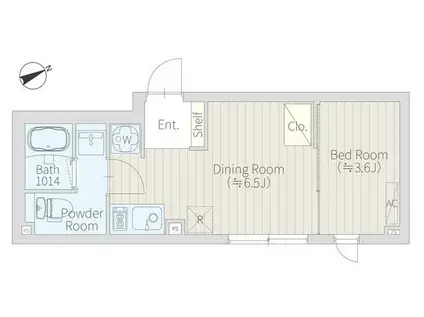 FIRM西新宿(1DK/3階)の間取り写真