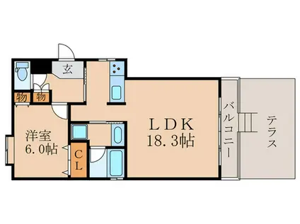 SOAVE桃山(1LDK/1階)の間取り写真