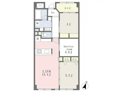 パラドールII(2SLDK/2階)の間取り写真