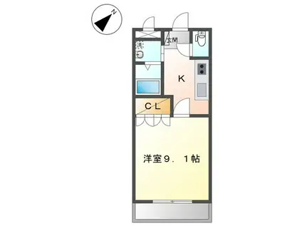 ソレイユ(1K/1階)の間取り写真