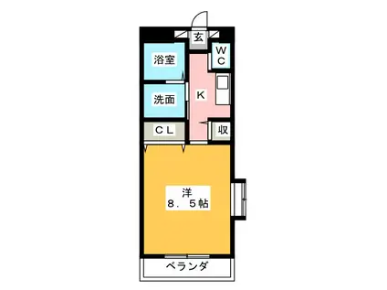 コーポ光(1K/3階)の間取り写真