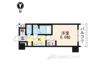 近鉄京都線 東寺駅 徒歩9分 7階建 築6年(1K/2階)の間取り写真