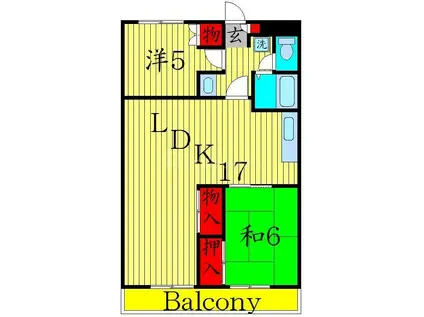 リアライズ北綾瀬(2LDK/6階)の間取り写真