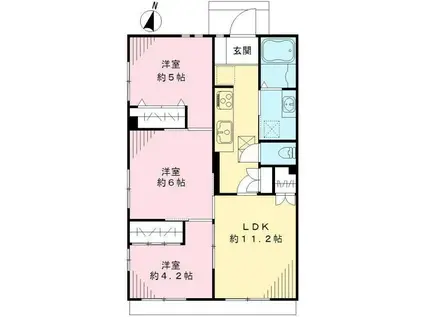 セレーナ成城(3LDK/1階)の間取り写真