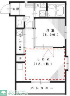 ルネスエレーヌ(1LDK/2階)の間取り写真