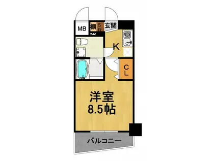 セレニテ甲子園1号棟(1K/4階)の間取り写真