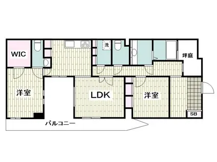 アーヴィンヒルズ大岡(2LDK/3階)の間取り写真