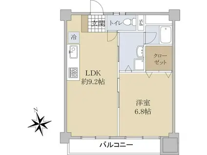 第一寿マンション(1LDK/2階)の間取り写真