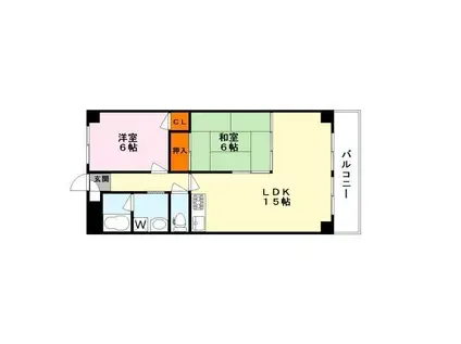 ファミーユ南高田(2LDK/1階)の間取り写真