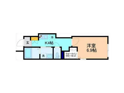 金澤ふらっとー笠市(1K/1階)の間取り写真