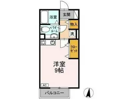 プレストンズ旭ヶ丘(ワンルーム/2階)の間取り写真