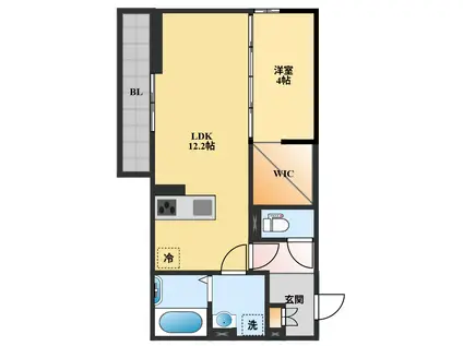 福田TREASURE(1LDK/2階)の間取り写真