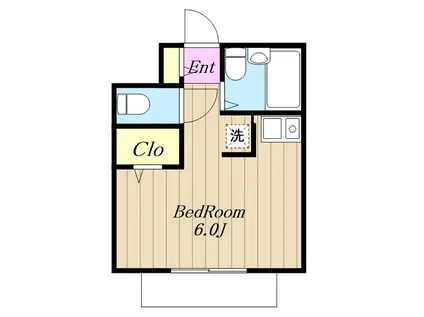 メゾンドゥラポール(ワンルーム/4階)の間取り写真