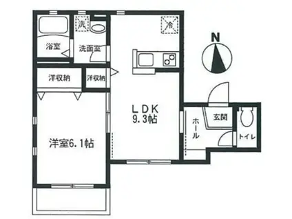 アークチェリー(1LDK/2階)の間取り写真