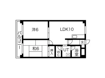 メゾンソシアル(2LDK/4階)の間取り写真