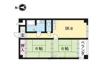 オークハイツ(2DK/3階)の間取り写真