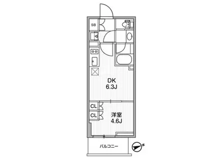 ディームス蔵前レジデンス(1DK/8階)の間取り写真