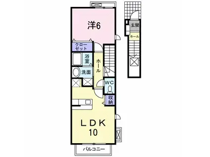 イリス30(1LDK/2階)の間取り写真