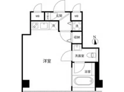 FLEG西麻布VIERGE フレッグ西麻布(ワンルーム/1階)の間取り写真