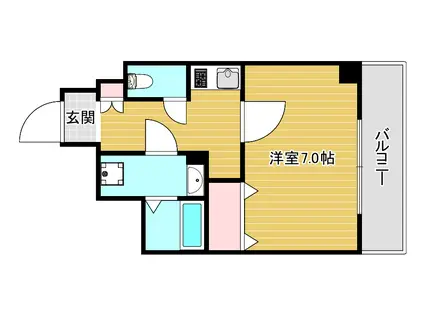 ワールドアイ大阪ドームシティII(1K/7階)の間取り写真