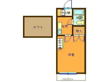 リバーサイド(1K/1階)の間取り写真