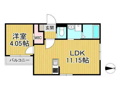 BRAVE BASE久留米東 B棟(1LDK/2階)の間取り写真