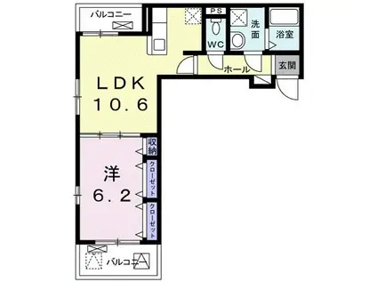 クオーレIII(1LDK/3階)の間取り写真
