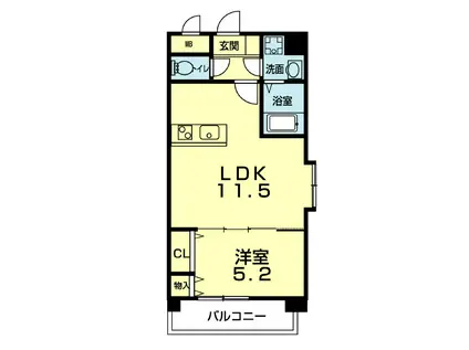 レヴール九品寺(1LDK/3階)の間取り写真