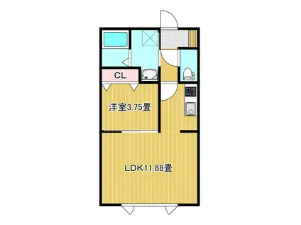 グラッド(1LDK/2階)の間取り写真