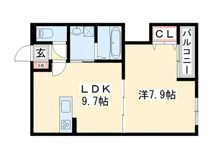 EVER LIFE(1LDK/1階)の間取り写真