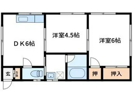 グランデュオ篠崎公園(2DK/2階)の間取り写真