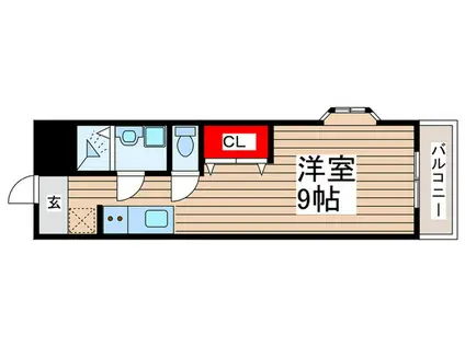 加賀ハイツ(ワンルーム/3階)の間取り写真