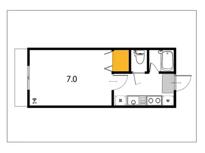 ブランシェB(1K/2階)の間取り写真