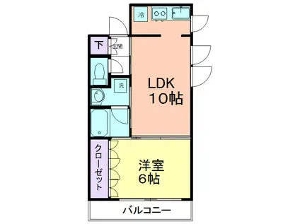 クレスト久米川(1LDK/2階)の間取り写真