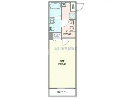 フォーサイト熊谷(1K/2階)の間取り写真