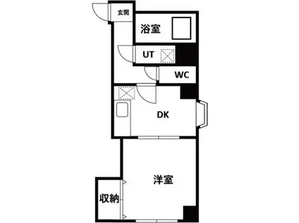 HARUSAKU旭山公園通(1DK/2階)の間取り写真