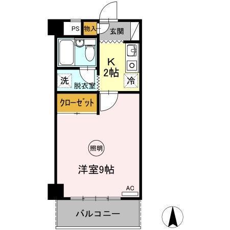 植田コーポ(1K/3階)の間取り写真